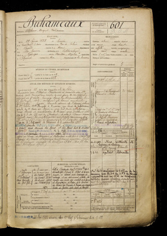 Duhameaux, Alphonse Auguste Nestor, né le 29 février 1888 à Écuires (Pas-de-Calais), classe 1908, matricule n° 601, Bureau de recrutement d'Abbeville