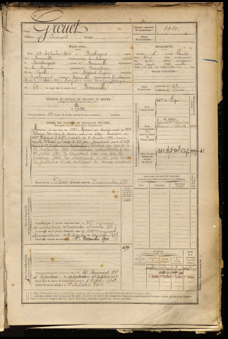 Greuet, François, né le 22 septembre 1866 à Boisbergues (Somme), classe 1886, matricule n° 1480, Bureau de recrutement d'Abbeville