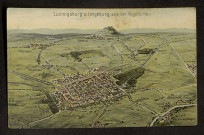 LUDWIGSBURG U. UMGEBUNG AUS DER VOGELSCHAU. (VUe aérienne de Ludwisburg et ses alentours)