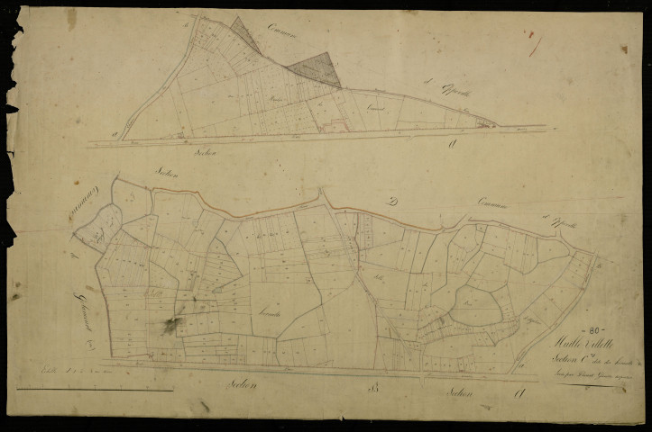 Plan du cadastre napoléonien - Muille-Villette : Héraults (Les), C