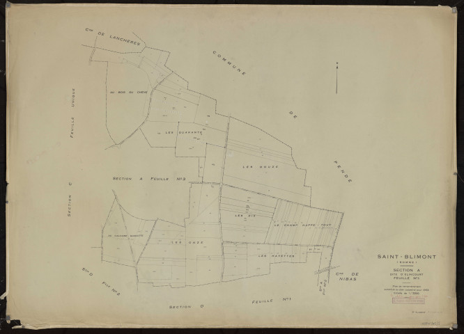 Plan du cadastre rénové - Saint-Blimont : section A1