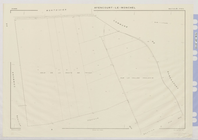 Plan du cadastre rénové - Ayencourt (Ayencourt-le-Monchel) : section A4