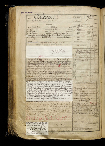 Delacourt, Gustave François Elie, né le 28 avril 1898 à Saint-Valery-sur-Somme (Somme), classe 1918, matricule n° 920, Bureau de recrutement d'Abbeville