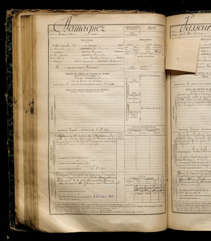 Damagnez, Victorin Olivier, né le 20 novembre 1871 à Naours (Somme), classe 1891, matricule n° 208, Bureau de recrutement d'Abbeville