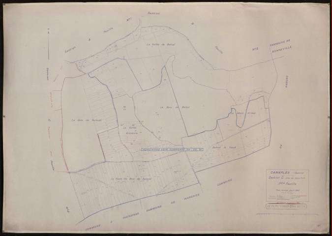 Plan du cadastre rénové - Canaples : section C1