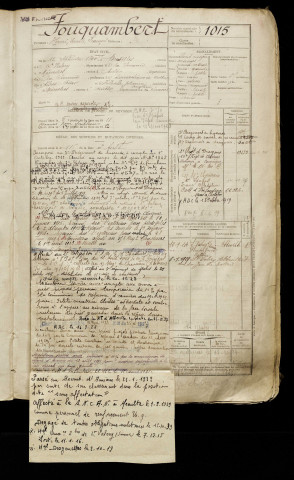 Fouquambert, Henri Emile François, né le 12 septembre 1890 à Brutelles (Somme), classe 1910, matricule n° 1015, Bureau de recrutement d'Abbeville