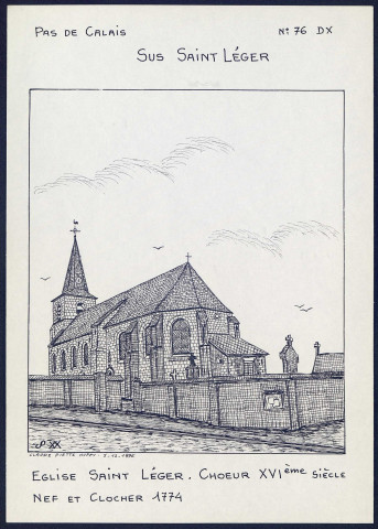 Sus-Saint-Léger (Pas-de-Calais) : église Saint-Léger - (Reproduction interdite sans autorisation - © Claude Piette)