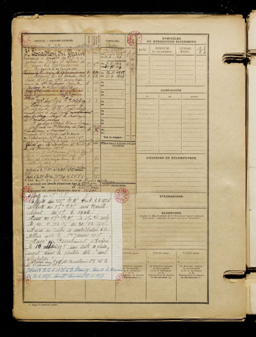 Imbert, André Auguste Marie, né le 30 mai 1891 à Valenciennes (Nord), classe 1911, matricule n° 551, Bureau de recrutement d'Amiens