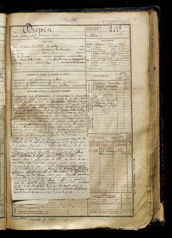 Dupin, Victor Jules Henri, né le 25 septembre 1898 à Crotoy (Le) (Somme), classe 1918, matricule n° 203, Bureau de recrutement d'Abbeville