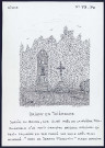 Origny-en-Thiérache (Aisne) : ensemble d'un petit oratoire en briques et d'un calvaire en fer forgé - (Reproduction interdite sans autorisation - © Claude Piette)
