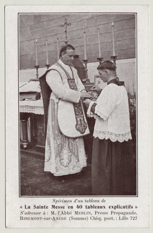 Spécimen d'un tableau de « La Sainte Messe en 40 tableaux explicatifs »