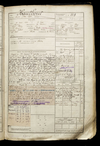 Hautbout, Marius Gilbert Alfred, né le 24 août 1896 à Titre (Le) (Somme), classe 1916, matricule n° 115, Bureau de recrutement d'Abbeville