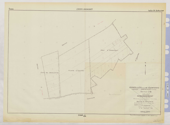 Plan du cadastre rénové - Cressy-Omencourt : section ZB