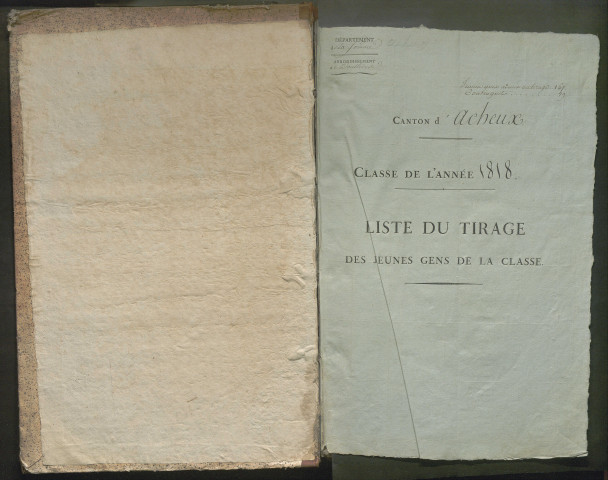 Tirage au sort (arrondissement de Doullens et Montdidier) de l'année 1818