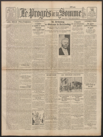 Le Progrès de la Somme, numéro 18586, 19 juillet 1930