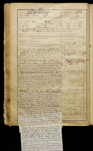 Dallery, André Fernand, né le 06 mai 1886 à Abbeville (Somme), classe 1906, matricule n° 604, Bureau de recrutement d'Abbeville