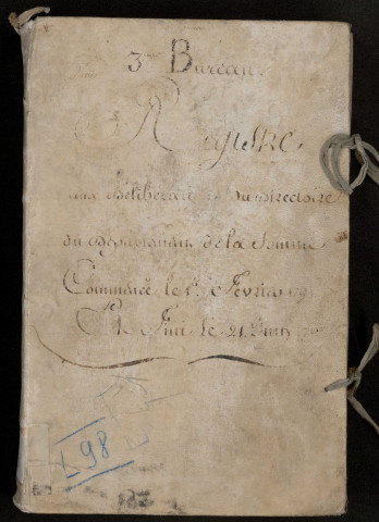 Délibérations et arrêtés du 3e bureau (Municipalités) : 1er février 1791-21 juin 1791