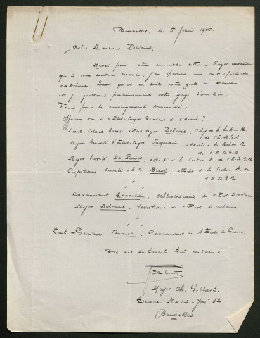 Témoignage de Gillard, Charles et correspondance avec Jacques Péricard