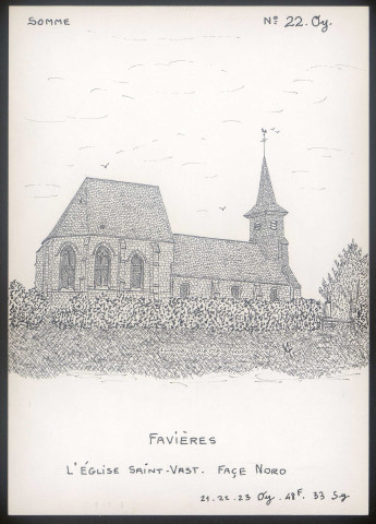 Favières : église Saint-Vast, face nord - (Reproduction interdite sans autorisation - © Claude Piette)