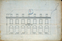 Hôpital général. Projet de reconstruction : plan en élévation de la façade et de l'entrée, dressé par Rousseau