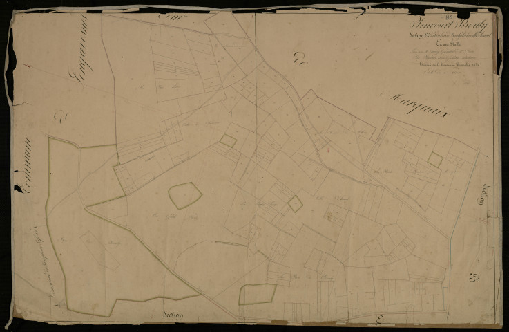 Plan du cadastre napoléonien - Tincourt-Boucly : Bois de Boucly (Le) ; Vallée d'Hamel (La), A