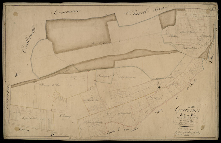 Plan du cadastre napoléonien - Grivesnes : Bois de Grivesnes (Le), E