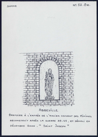Abbeville : oratoire à l'entrée de l'ancien couvent des minimes Saint-Joseph - (Reproduction interdite sans autorisation - © Claude Piette)