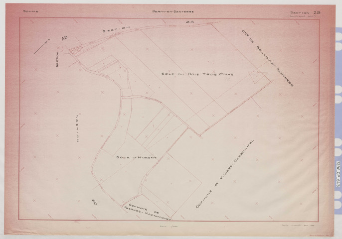 Plan du cadastre rénové - Berny-en-Santerre : section ZB