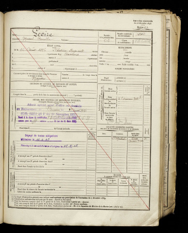 Lecire, Marcel Camille, né le 16 août 1896 à Château-Renault (Indre-et-Loire), classe 1916, matricule n° 1312, Bureau de recrutement d'Amiens