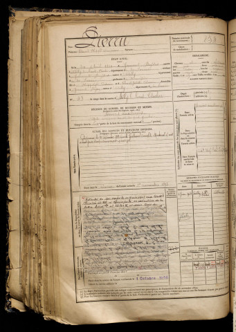 Pierru, Edmond Hippolyte Onésime, né le 30 avril 1869 à Yaucourt-Bussus (Somme), classe 1889, matricule n° 854, Bureau de recrutement d'Abbeville