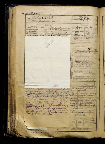 Plouard, Marius Georges, né le 22 février 1898 à Grandcourt (Seine-Maritime), classe 1918, matricule n° 1284, Bureau de recrutement d'Abbeville
