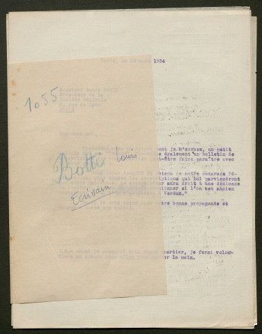 Témoignage de Botti, Louis (Lieutenant) et correspondance avec Jacques Péricard