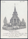 Ponches-Estruval : chevêt de l'église Saint-Léger, entourée du cimetière, monument aux morts - (Reproduction interdite sans autorisation - © Claude Piette)