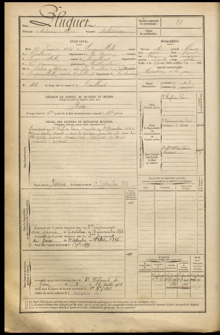 Pluquet, Antoine Alfred, né le 17 janvier 1865 à Longuevillette (Somme), classe 1885, matricule n° 28, Bureau de recrutement d'Abbeville