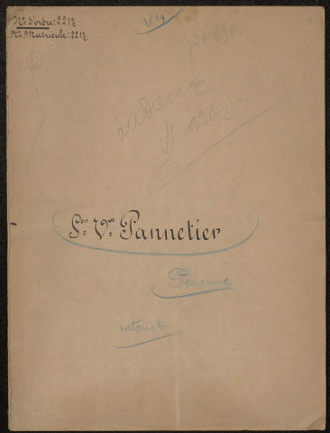 Péronne. Demande d'indemnisation des dommages de guerre : dossier Pannetier