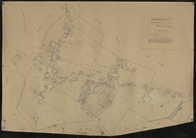 Plan du cadastre rénové - Friaucourt : section B