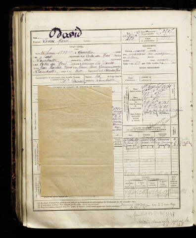 David, Louis Marie, né le 26 février 1898 à Quintin (Côtes-d'Armor), classe 1918, matricule n° 2507, Bureau de recrutement d'Amiens