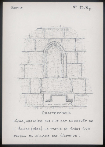 Grattepanche : niche oratoire sur le chevêt de l'église - (Reproduction interdite sans autorisation - © Claude Piette)