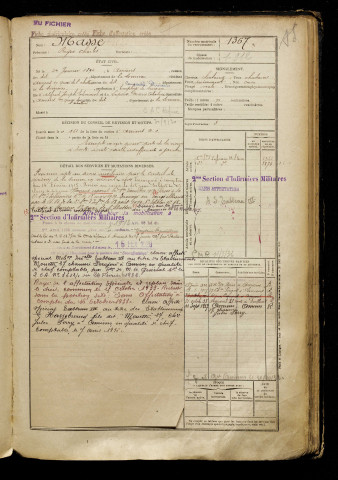 Masse, Roger Charles, né le 24 janvier 1894 à Amiens (Somme), classe 1914, matricule n° 1367, Bureau de recrutement d'Amiens