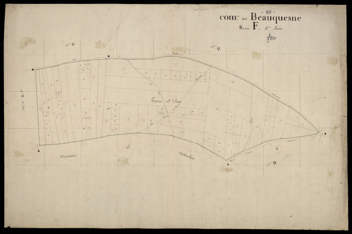 Plan du cadastre napoléonien - Beauquesne : F1