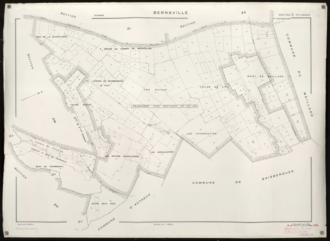 Plan du cadastre rénové - Bernaville : section C