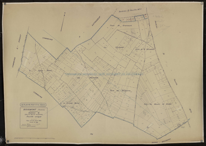 Plan du cadastre rénové - Boismont : section E