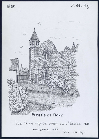 Plessis-de-Roye (Oise) : vue de la façade ouest de l'église - (Reproduction interdite sans autorisation - © Claude Piette)