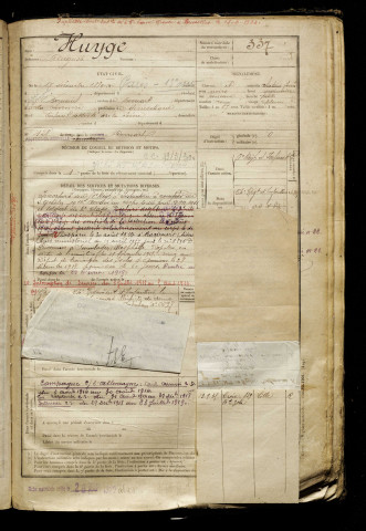 Huyge, Auguste, né le 15 décembre 1889 à Paris 13e Arrondissement (Paris), classe 1909, matricule n° 337, Bureau de recrutement d'Abbeville