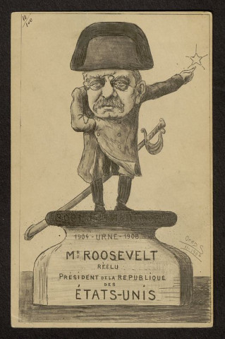 1904 - URNE - 1908. MR ROOSEVELT REELU PRESIDENT DE LA REPUBLIQUE DES ETATS-UNIS