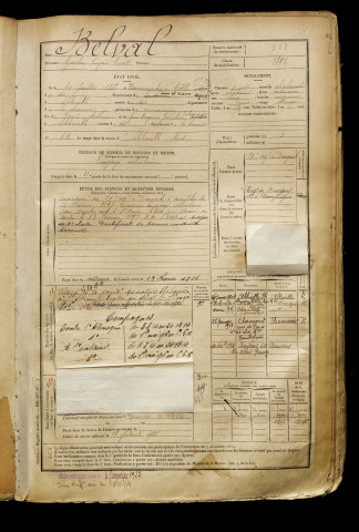 Belval, Gaston Eugène Ernest, né le 30 juillet 1878 à Dammartin-en-Goële (Seine-et-Marne), classe 1898, matricule n° 551, Bureau de recrutement d'Abbeville