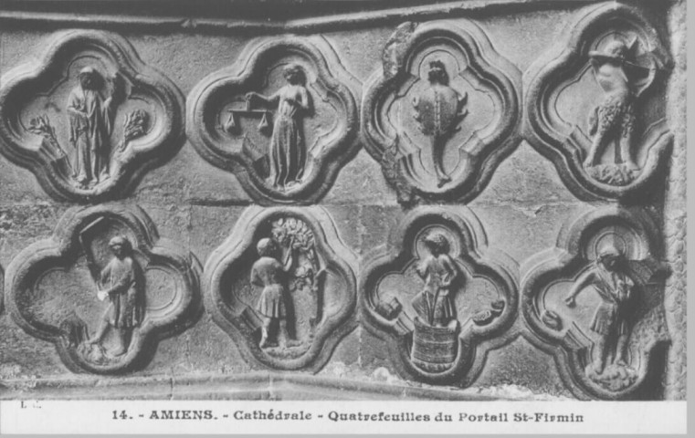 Cathédrale - Quatrefeuilles du portail Saint-firmin