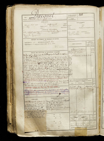 Dacquet, Adéodat Stéphane Michel, né le 11 août 1893 à Guizancourt (Somme), classe 1913, matricule n° 300, Bureau de recrutement d'Amiens