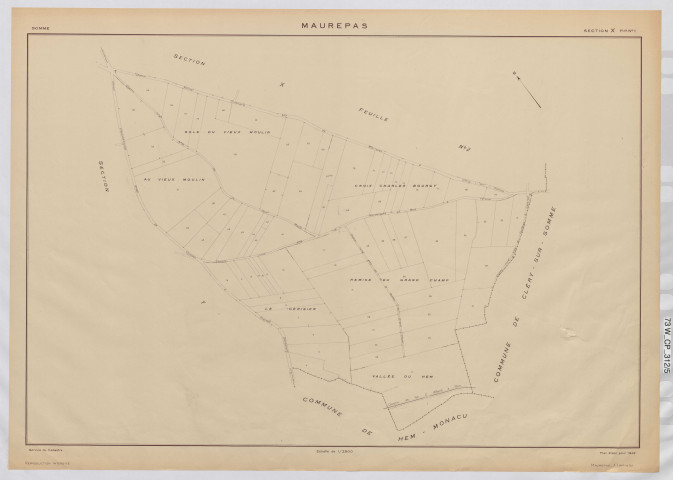 Plan du cadastre rénové - Maurepas : section X1