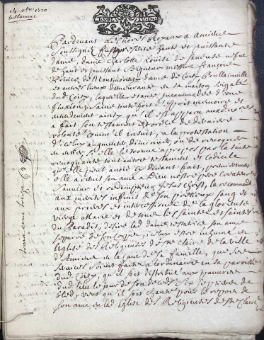 Etude de Me Adrien Dehen à Amiens (étude n°24). Minutes des années 1720-1721